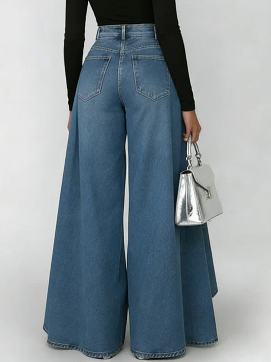 High-Waisted Relaxed Wide-Leg Jeans