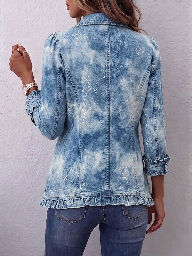 Gradient Botanical Frill Jacket