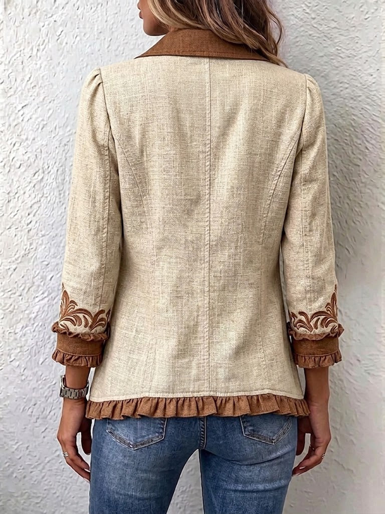 Embroidered Floral Frill Jacket