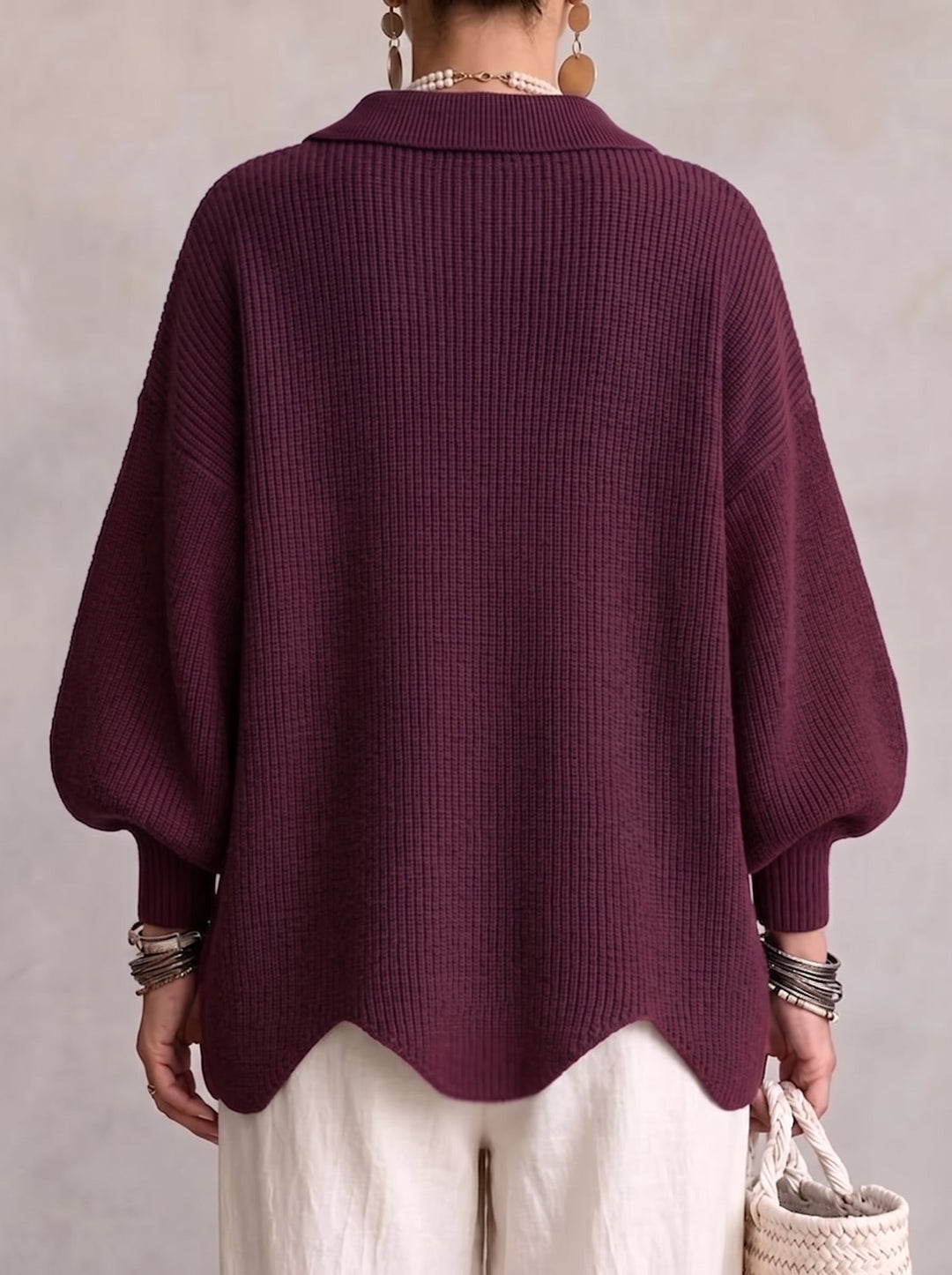 Oversized Collared Button Cardigan Karina
