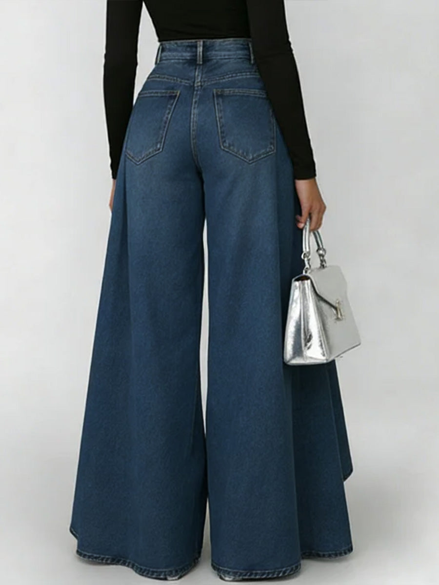 High-Waisted Relaxed Wide-Leg Jeans