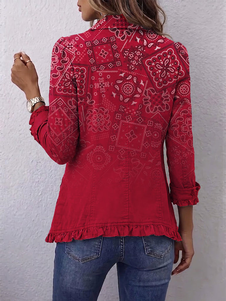 Gradient Paisley Frill Jacket