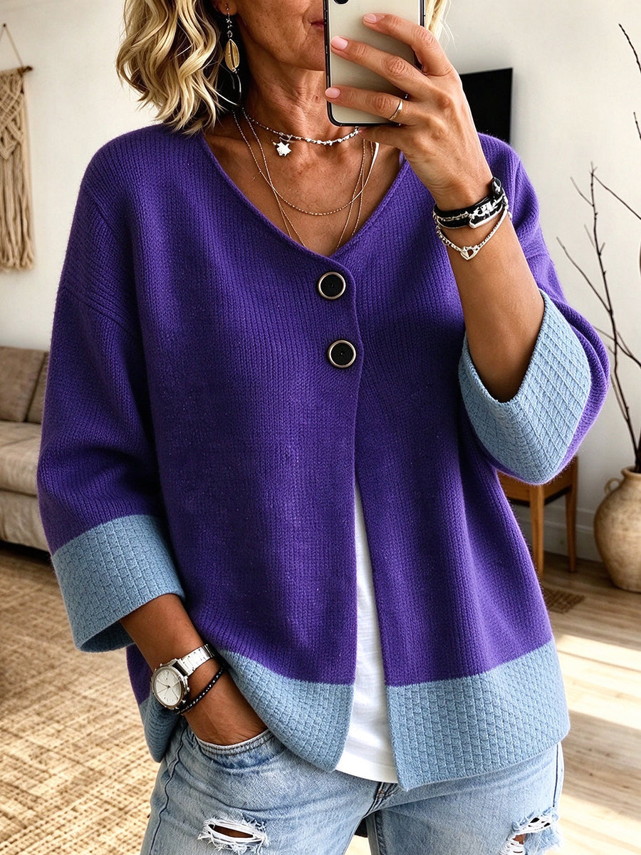Color-Block Knit Cardigan