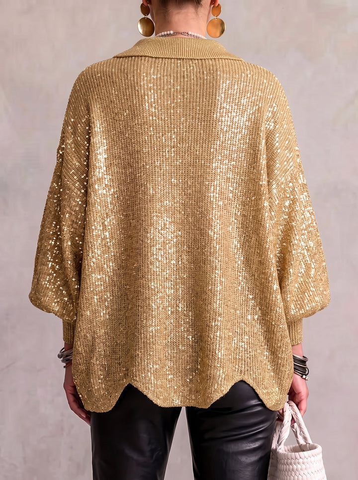 Oversized Collared Button Cardigan Karina
