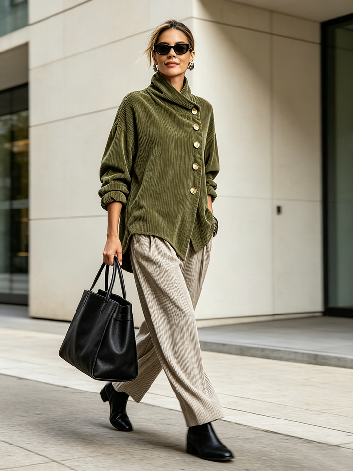 Olive Green Corduroy Sweater