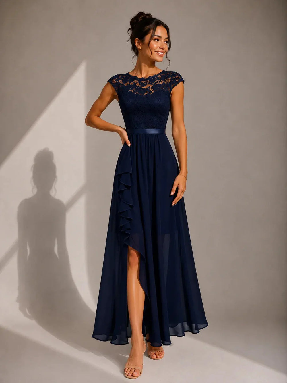 Elegant Lace Slit Dress