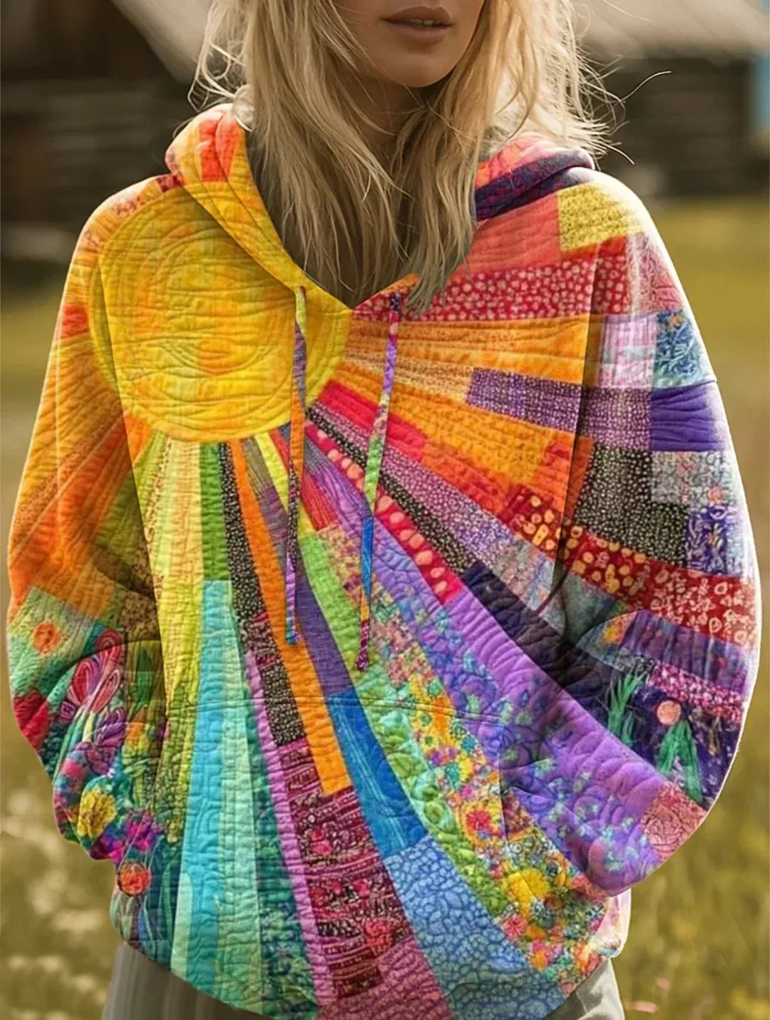 Multicolour Patchwork Hoodie