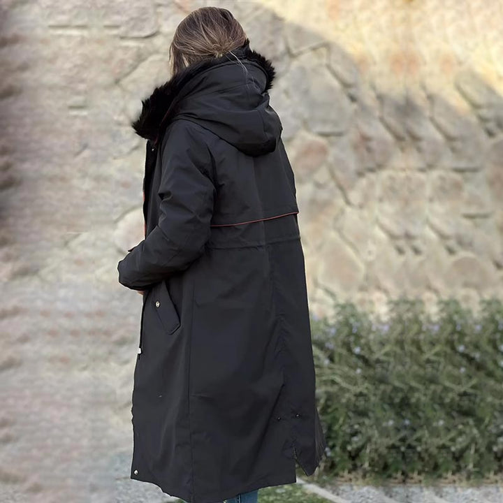 Women's Winter Jacket with Hood and Soft Fur Collar