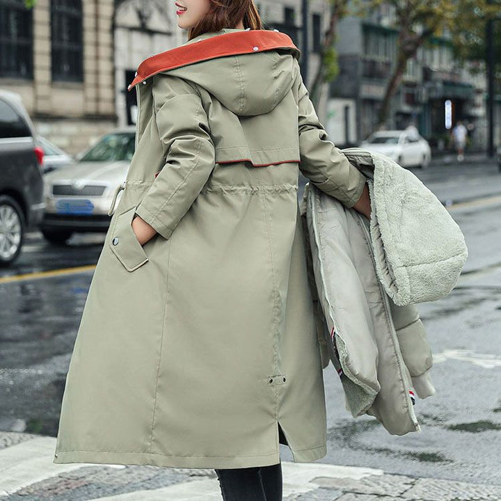Women's Winter Jacket with Hood and Soft Fur Collar