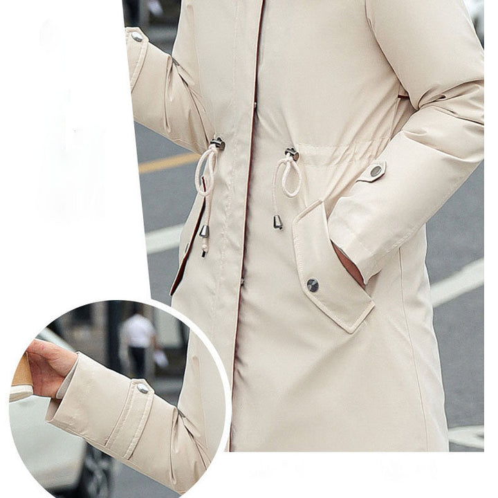 Women's Winter Jacket with Hood and Soft Fur Collar