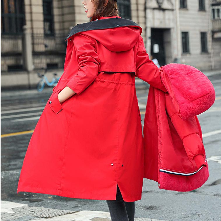 Women's Winter Jacket with Hood and Soft Fur Collar
