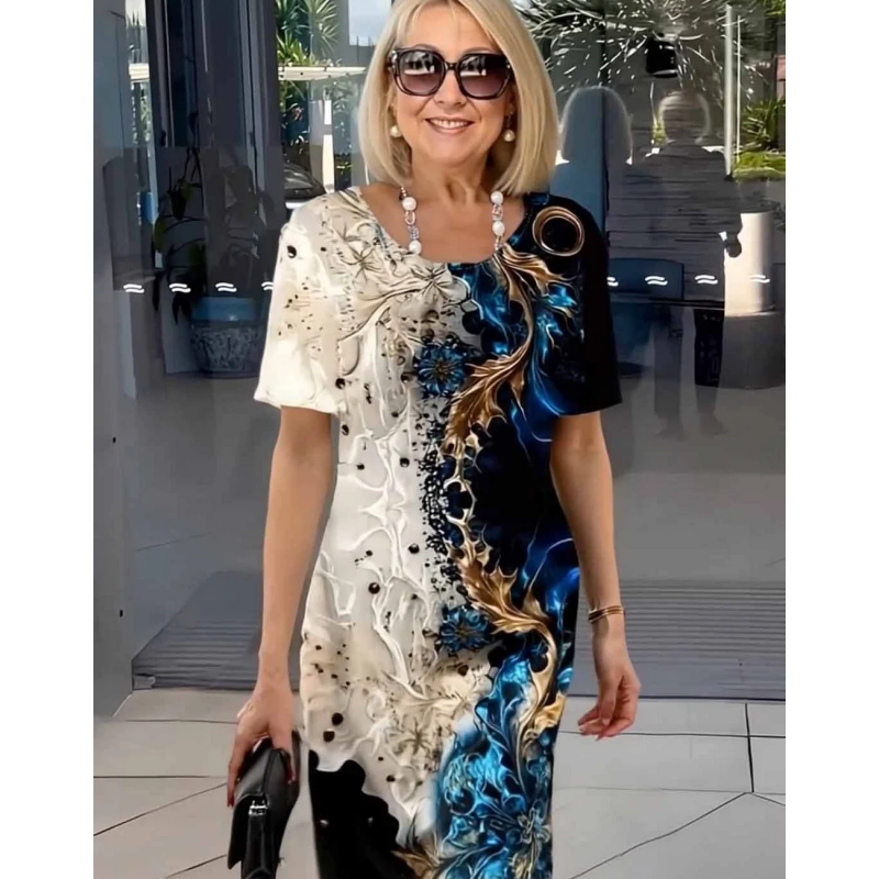 Printed Relaxed Midi Dress