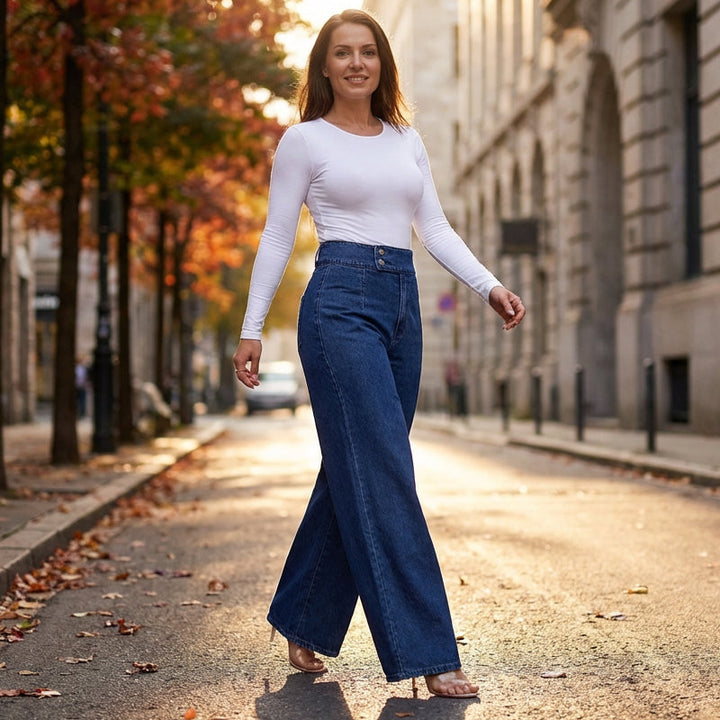 High-Waist Wide Leg Jeans