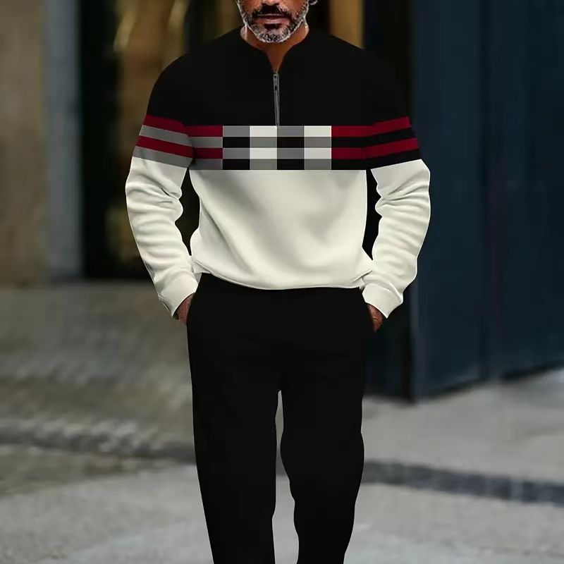 Graphic Print Pullover and Pants Set