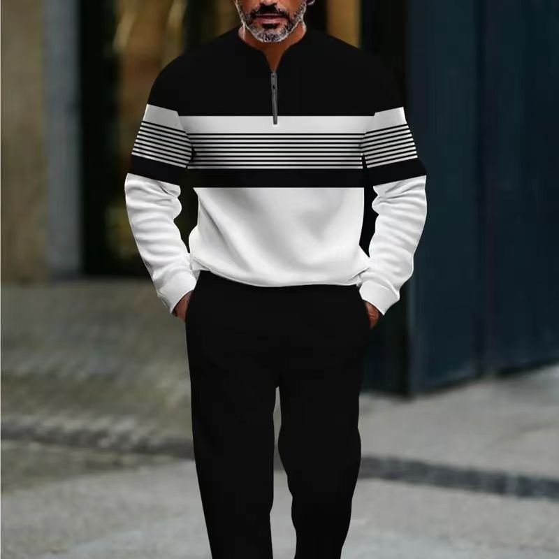 Graphic Print Pullover and Pants Set