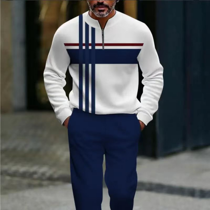 Graphic Print Pullover and Pants Set