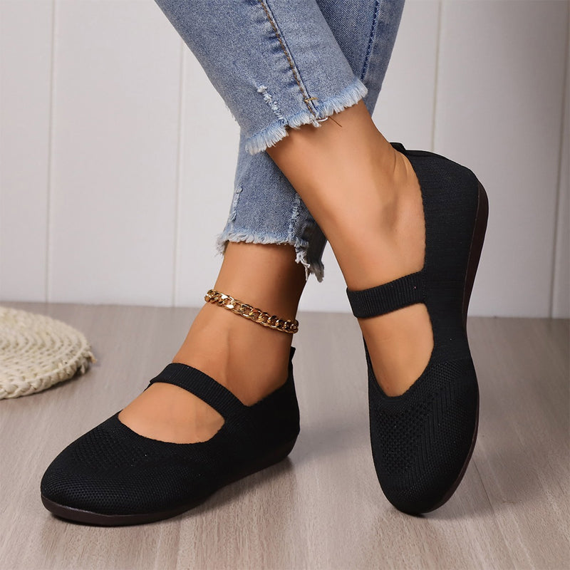Breathable Knit Walking Flats