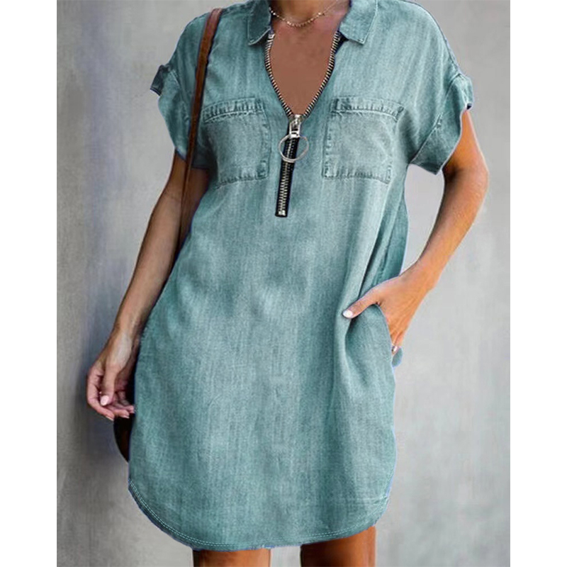 Relaxed Denim Shirt Dress