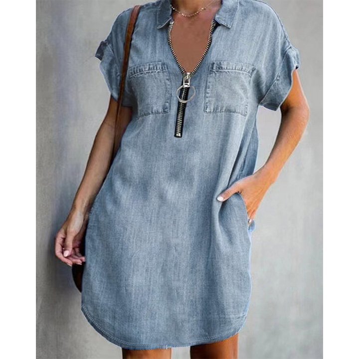 Relaxed Denim Shirt Dress