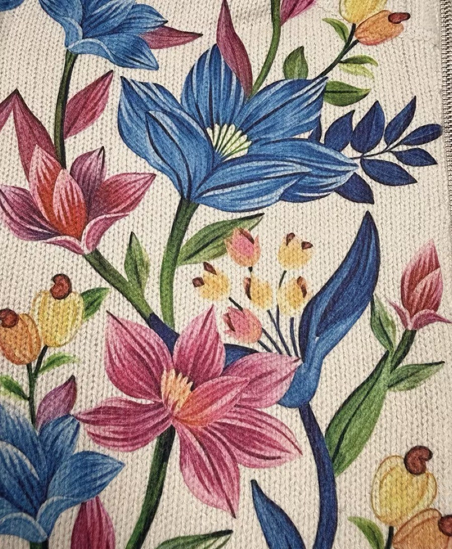 Botanical Garden Floral Zip Cardigan