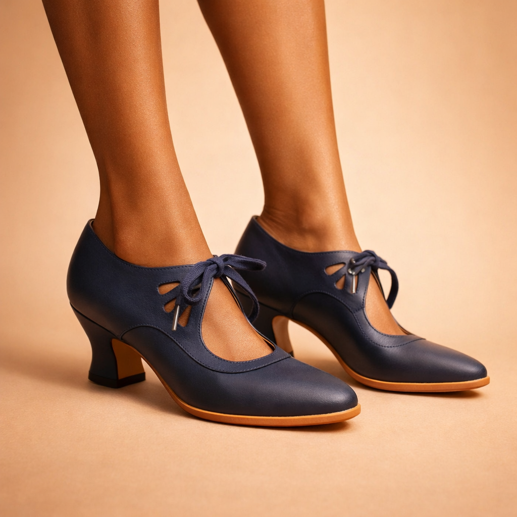 Elegant Leather Lace Heels