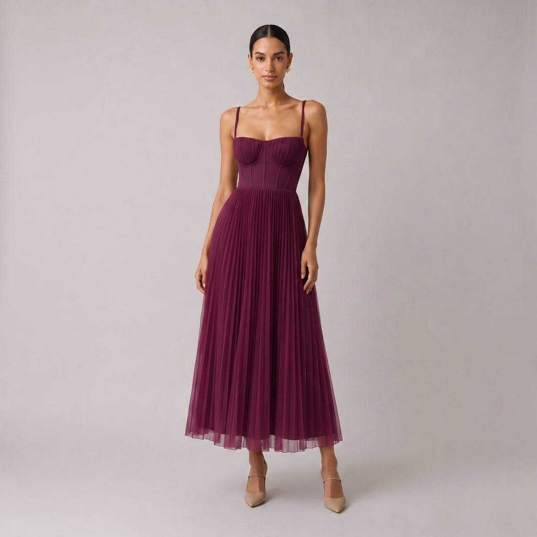 Structured Corset Midi Dress