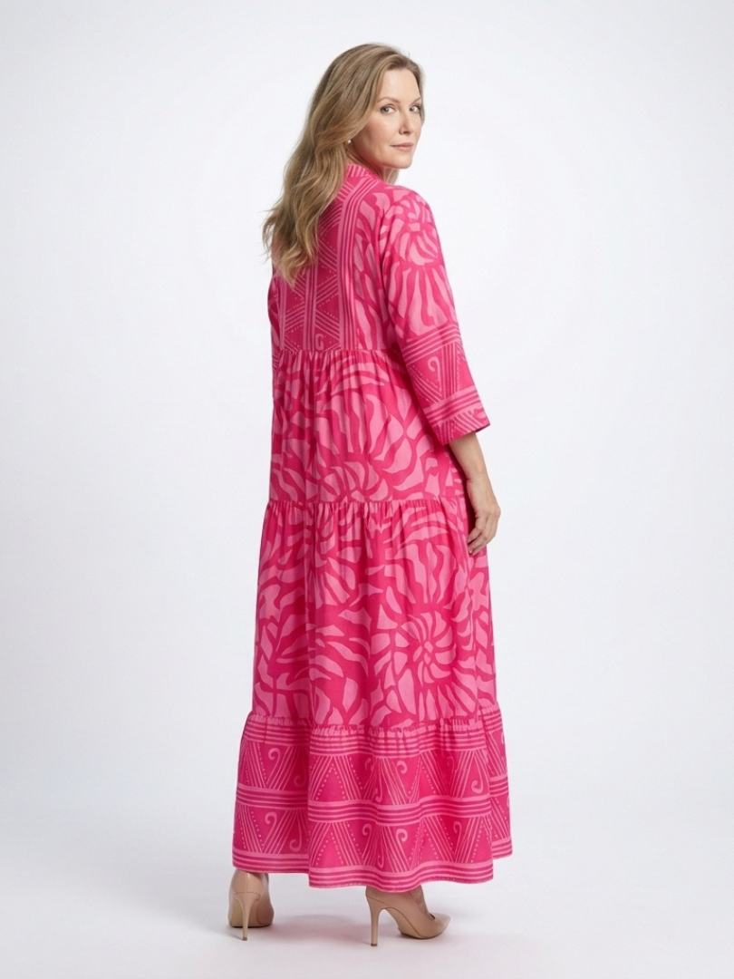 Button-Front Midi Dress