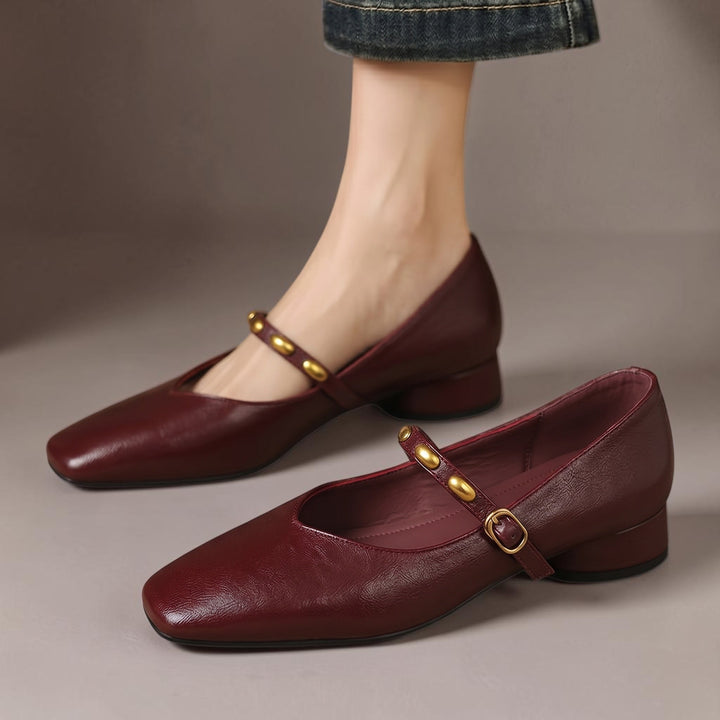 Genuine Leather Flats Aubrey