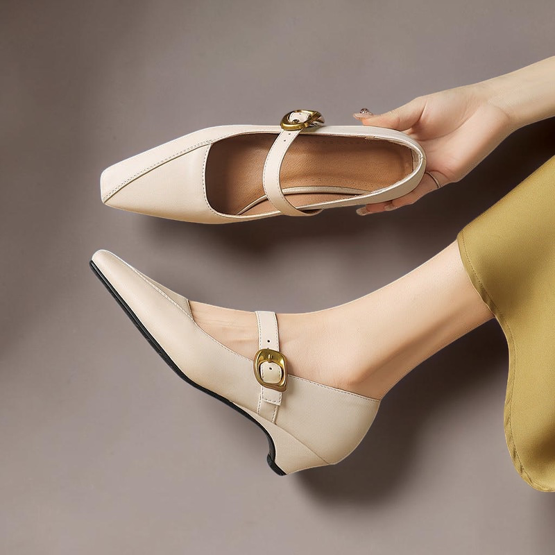 Paneled Mary Jane Heel