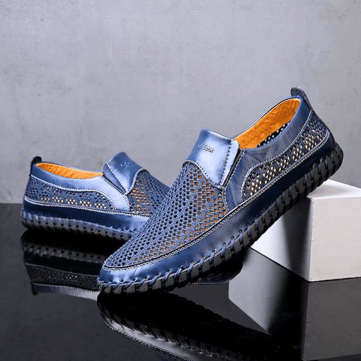 Breathable Leather Slip-On Casual Shoes