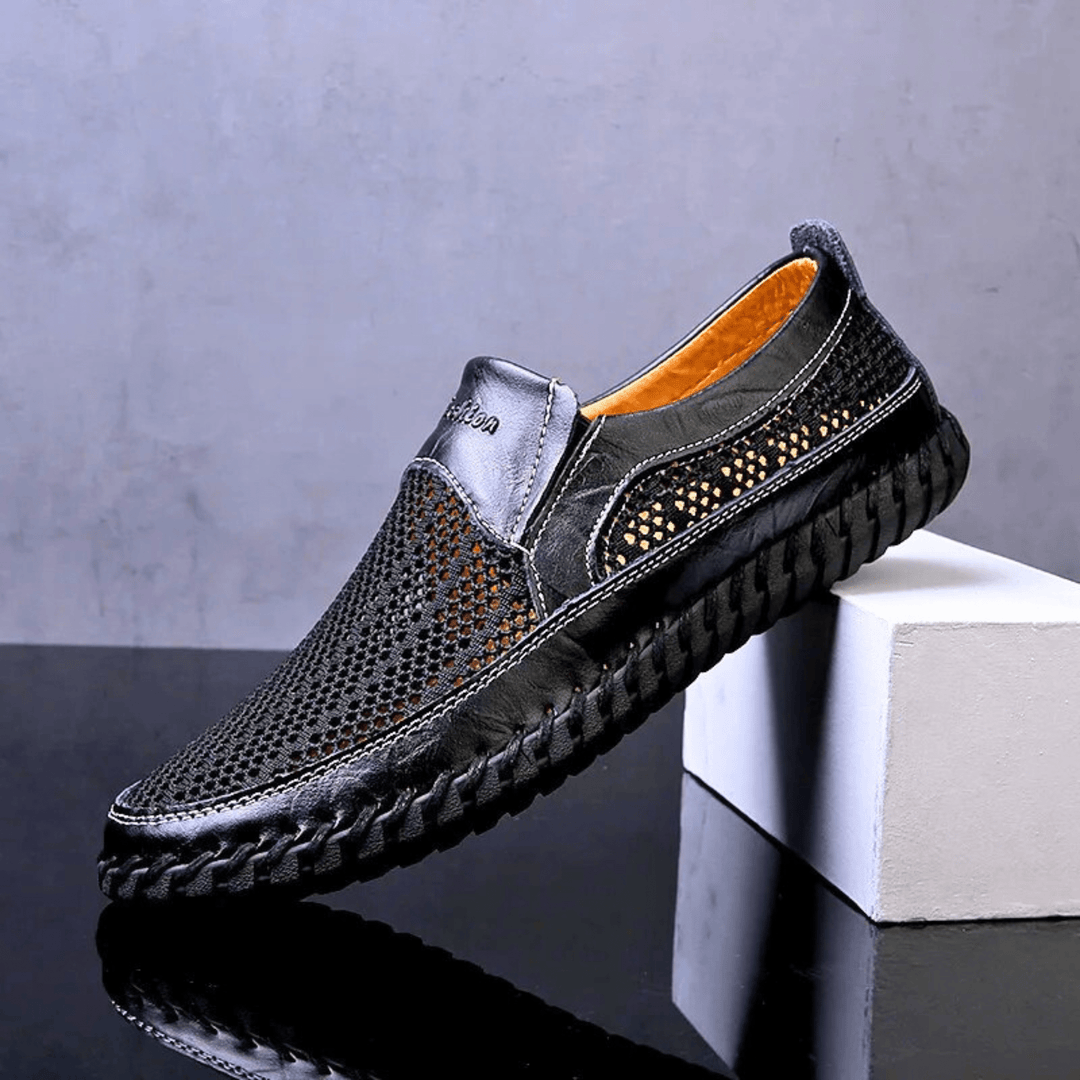Breathable Leather Slip-On Casual Shoes