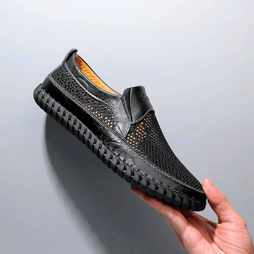 Breathable Leather Slip-On Casual Shoes