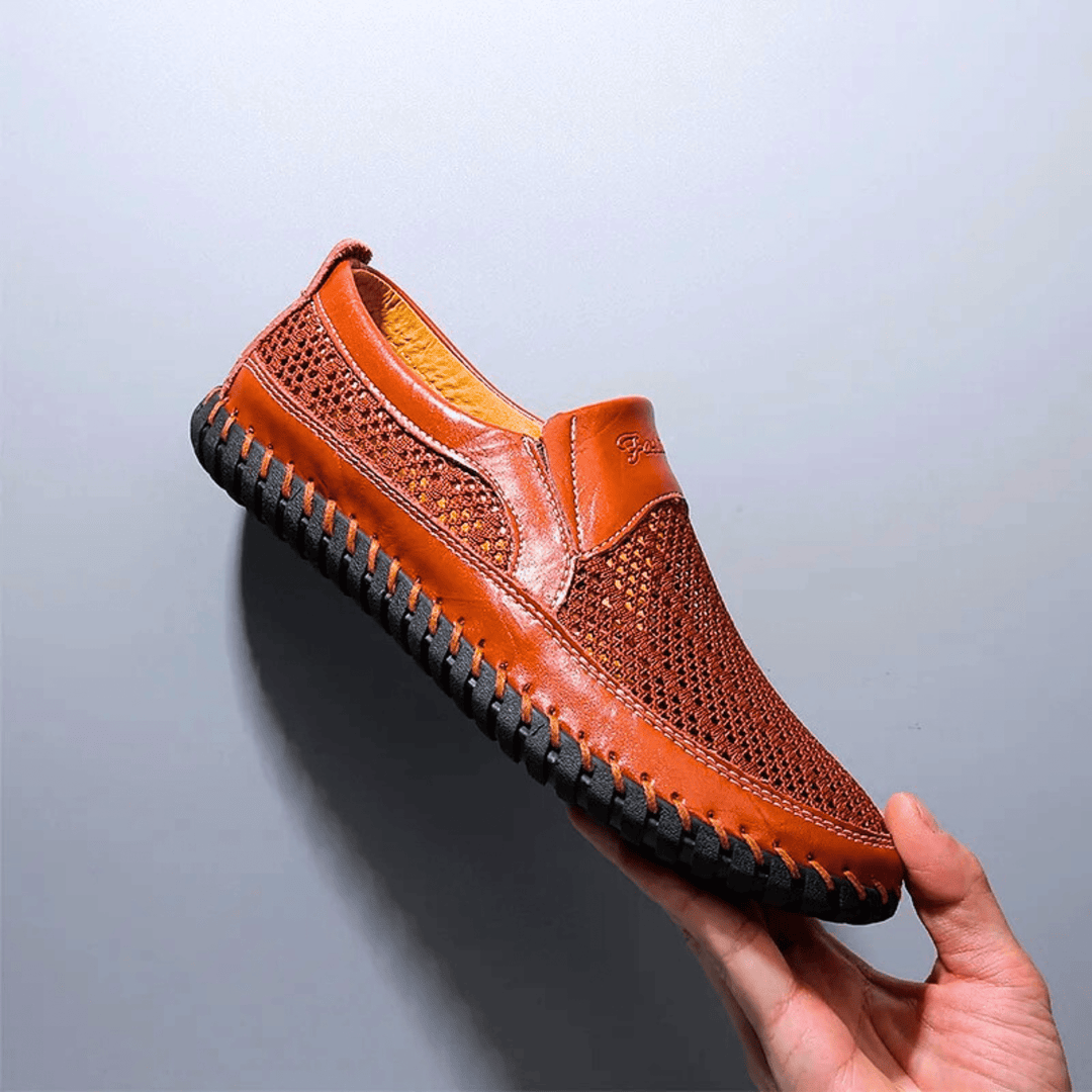 Breathable Leather Slip-On Casual Shoes