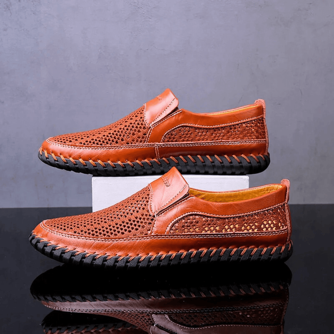 Breathable Leather Slip-On Casual Shoes