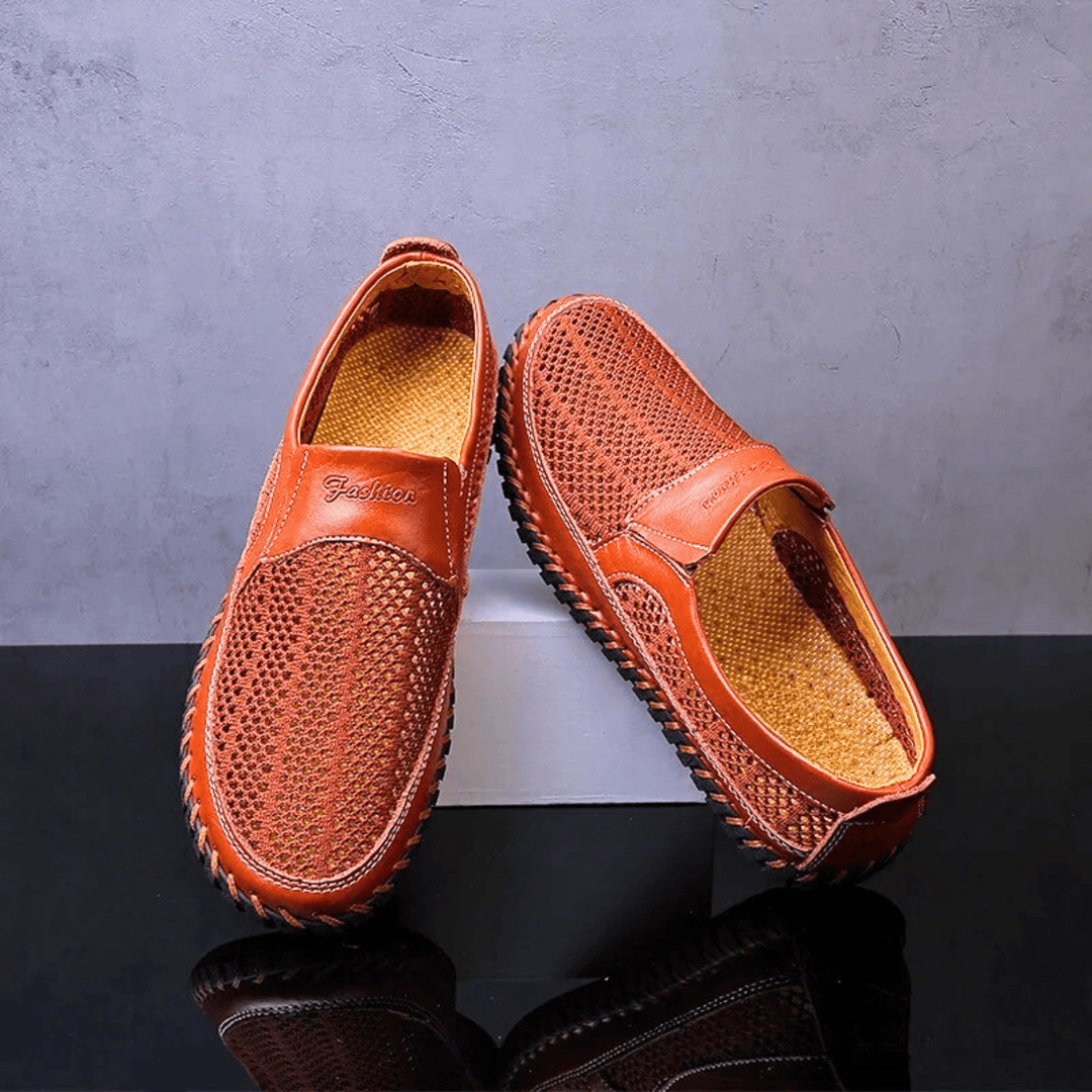Breathable Leather Slip-On Casual Shoes
