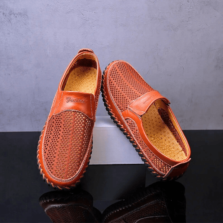 Breathable Leather Slip-On Casual Shoes