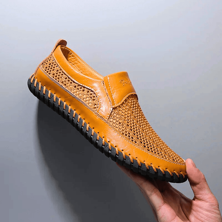 Breathable Leather Slip-On Casual Shoes