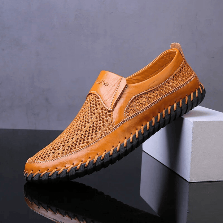 Breathable Leather Slip-On Casual Shoes