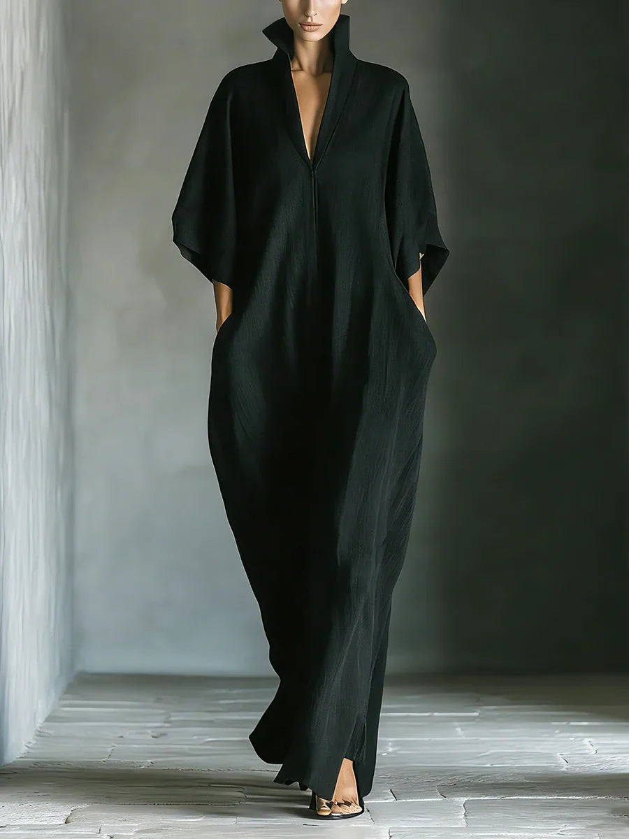 Black Maxi Dress With Kimono Sleeves